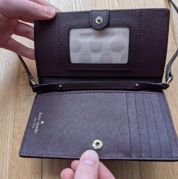 Kate Spade Laurel Way Winni Crossbody Wallet - Burgundy Saffiano - Picture 4 of 11